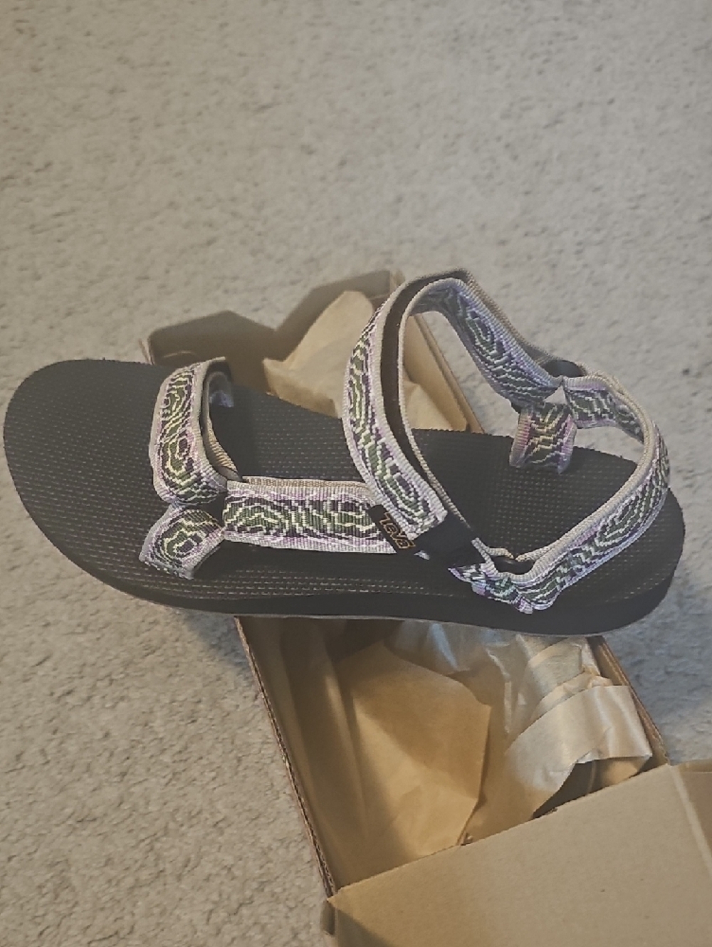 Teva Women's Black Sandals with Multi-Color Straps - Picture 2 of 5